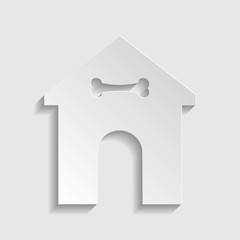 Home pet care sign. Paper style icon. Illustration.