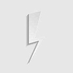 Lightning Icon sign. Paper style icon. Illustration.