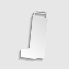 Inhaler for asthma sign. Paper style icon. Illustration.