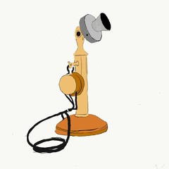 vector illustration of a antique phone
