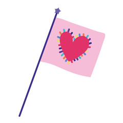 Isolated heart flag design vector illustration