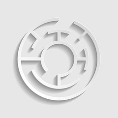 Labyrinth sign. Paper style icon. Illustration.
