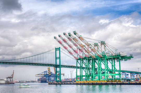 Evergreen Marine Corporation Container Cranes at Port of Los Angeles
