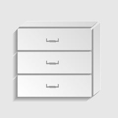 Nightstand sign. Paper style icon. Illustration.