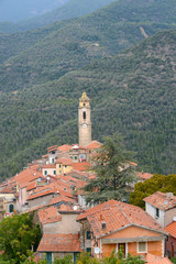 Fototapeta na wymiar small town of San Romolo in the Ligurian alps near Sanremo