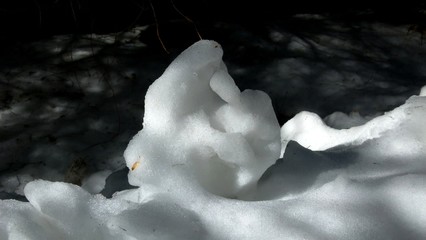 a snow formation - the photographer spotted that it resembles a Pieta 