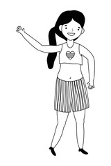 Woman supporting lgtbi march design vector illustration