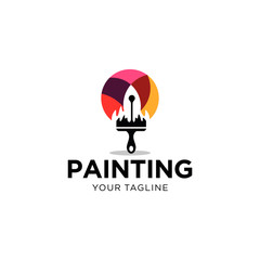 Painting Services Logo Vector Template