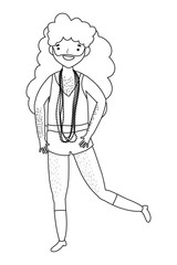 Man supporting lgtbi march design vector illustration