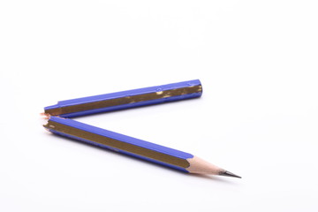 broken pencil with white background