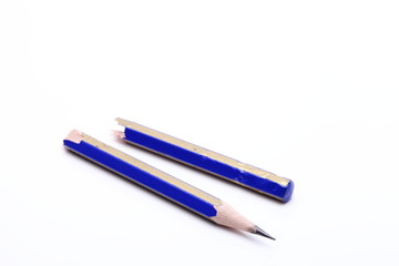 broken pencil with white background