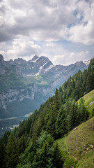 Fototapeta na wymiar Amazing landscape and nature in the Swiss Alps at Alpstein Switzerland
