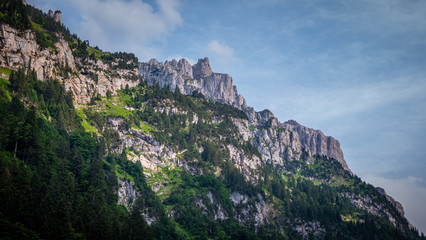 Fototapeta na wymiar The impressive mountains and glaciers in the Swiss Alps