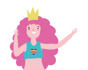 Woman supporting lgtbi march design