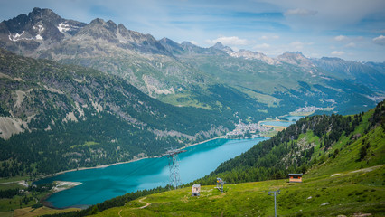 View over Lake Silvaplana in Switzerland