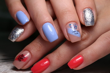 Closeup photo of a beautiful female hands with elegant manicure