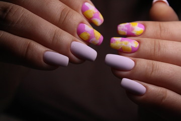 Closeup photo of a beautiful female hands with elegant manicure