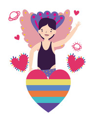 Man supporting lgtbi march design vector illustration