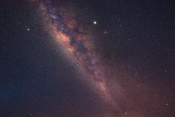 Clearly milky way galaxy rising in Mantanani island, Sabah Malaysia. Image contains noise, grain, blur and soft focus due to high ISO, long exposure and wide aperture.