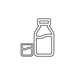 vector milk bottle and glass illustration