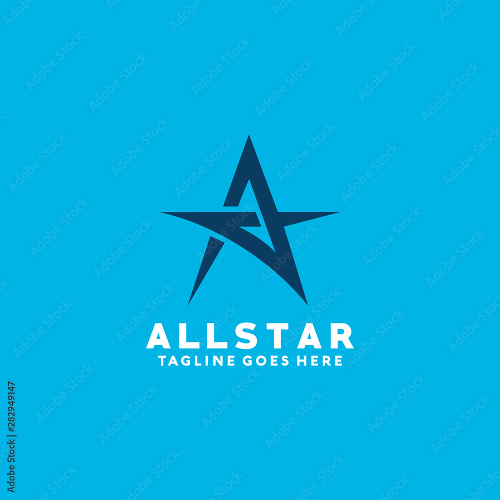 Poster star vector logo design template for business and company.