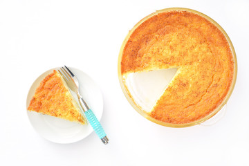 Crustless egg custard pie