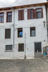 Fototapeta na wymiar Street and old houses in old town of Xanthi, Greece