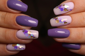 fashion manicure of nails on a beautiful background