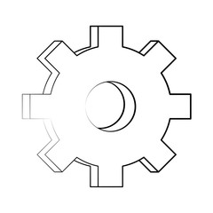 engineering construction factory industry cartoon drawing in black and white