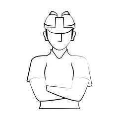 engineering construction factory industry cartoon drawing in black and white