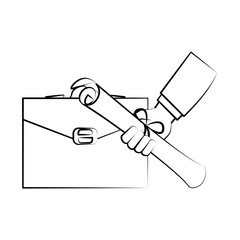 executive business corporate office cartoon drawing in black and white