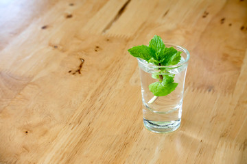 peppermint in glass