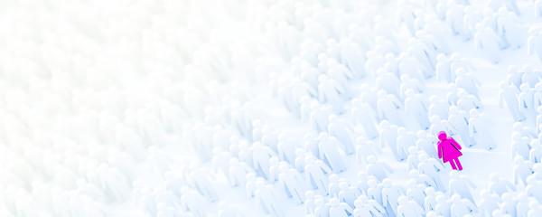 Woman power and value conceptual image, original 3d rendering