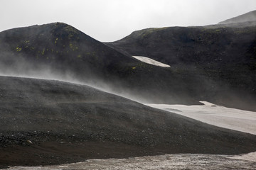 Mountain volcanic landscape in Iceland.