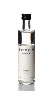 IRVINE, CA - JANUARY 15, 2015: A bottle of Effen Vodka. Effen is made from premium wheat form Northern Holland and is filtered five times.