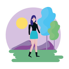 Isolated avatar woman vector design