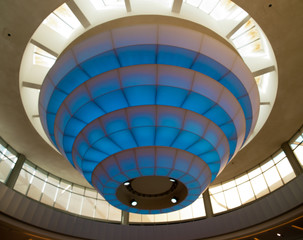 Obraz premium A huge hanging blue colored skylight