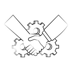 executive business corporate office cartoon drawing in black and white