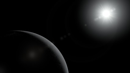 Moon and sun Picture in space