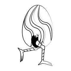 easter happy tradition celebration cartoon drawing in black and white