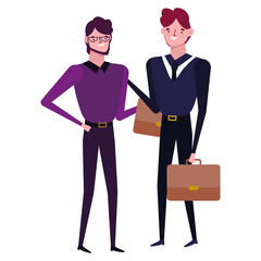 Businessmen avatar with suitcase design