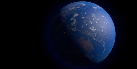 Earth Planet and Sun light Picture in space