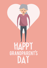Happy grandparents day card with cartoons