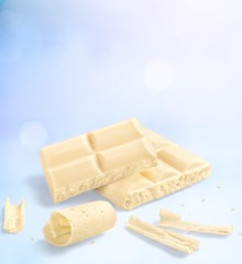 Sweet White Chocolate isolated on white background