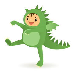 Child in a dragon costume