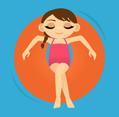 Girl relaxing in an inner tube