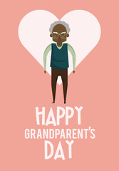 Happy grandparents day card with cartoons