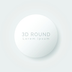 3d white round illustration on white background