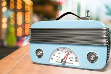 Old retro radio  on background