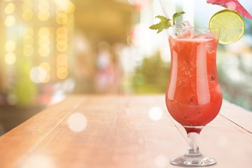 Glass of alcohol  cocktail on background